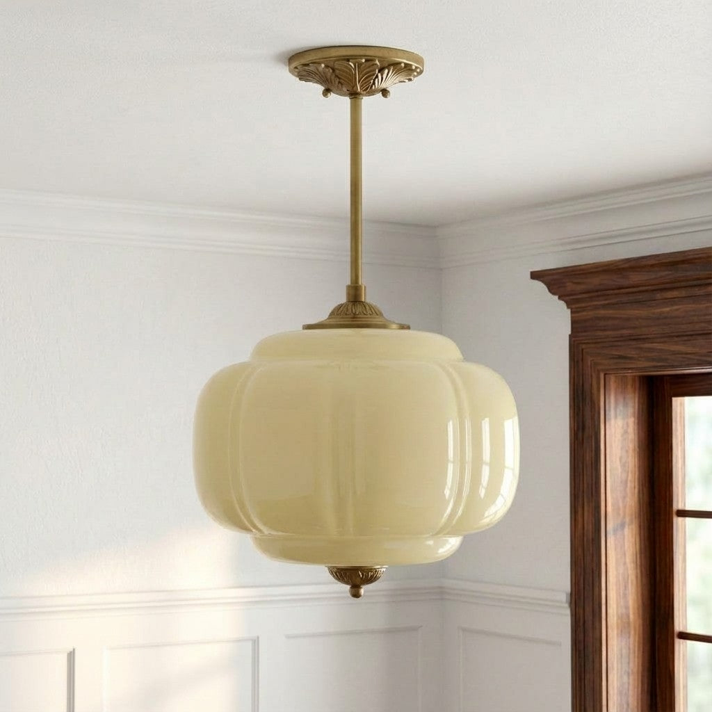 Ella Scallop Milk Glass Flush Mount Light