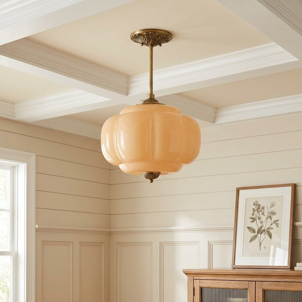 Ella Scallop Milk Glass Flush Mount Light