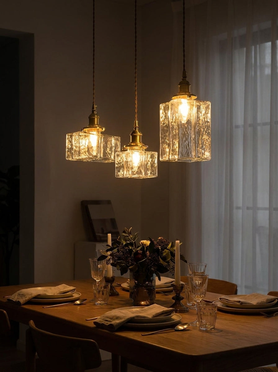 Onda Traditional Ripple Glass Pendant Light