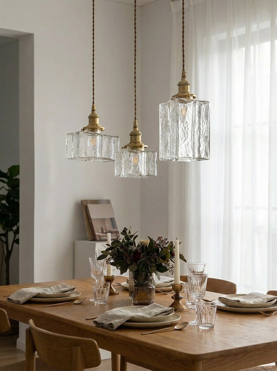 Onda Traditional Ripple Glass Pendant Light