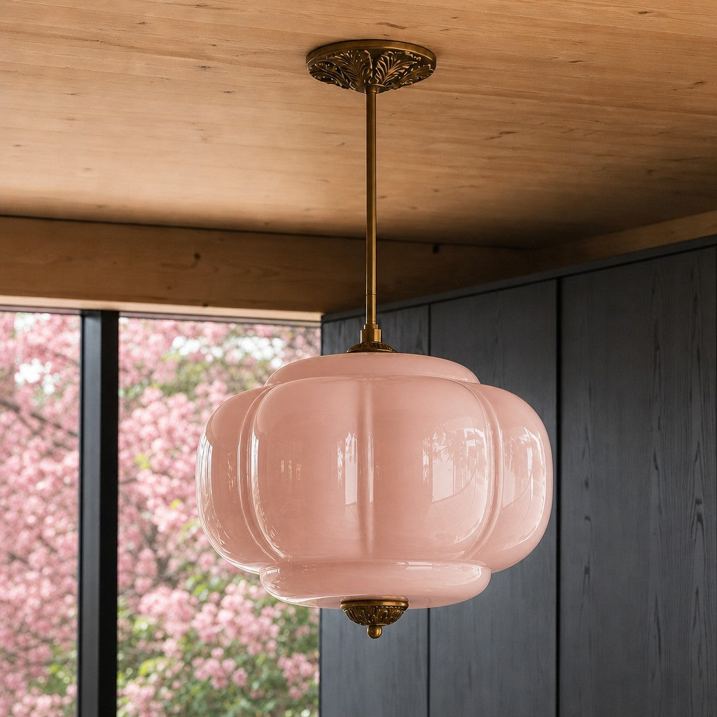 Ella Scallop Milk Glass Flush Mount Light