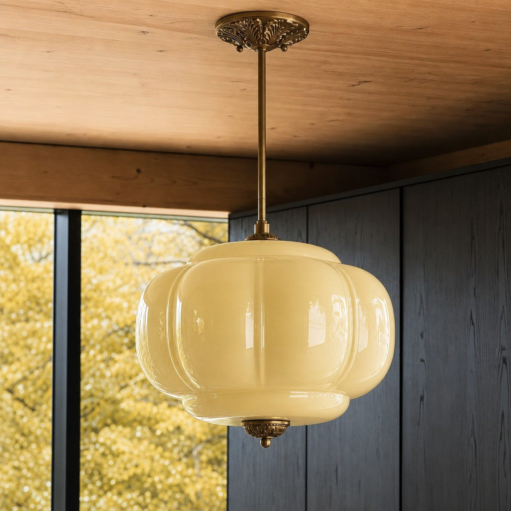 Ella Scallop Milk Glass Flush Mount Light