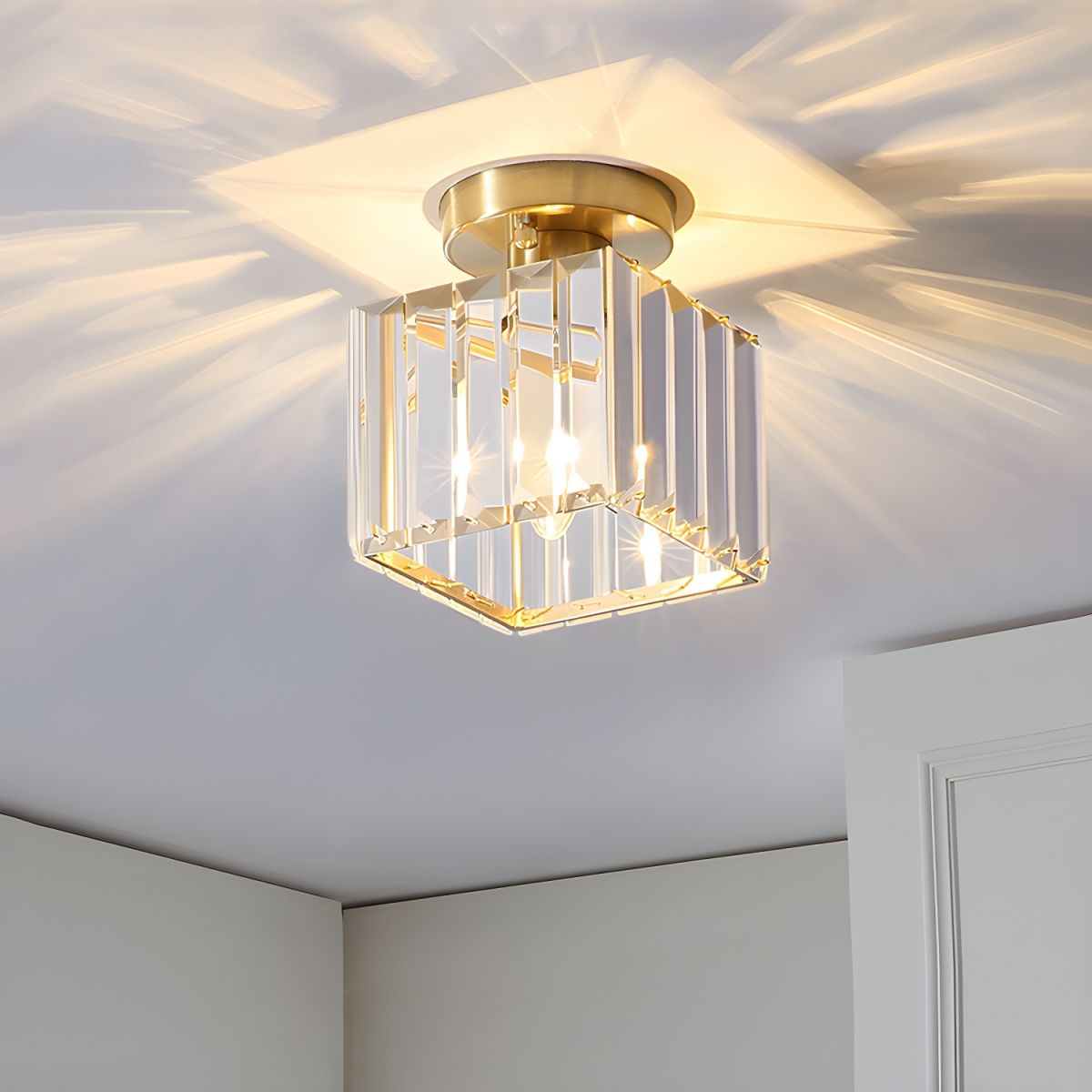 Lara Modern Crystal Flush Mount Ceiling Light