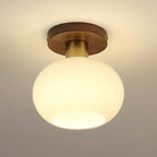 Odessa Solid Wood Semi-Flush Ceiling Light, front view