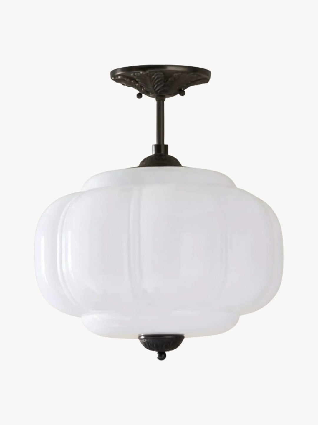 Ella Scallop Milk Glass Flush Mount Light