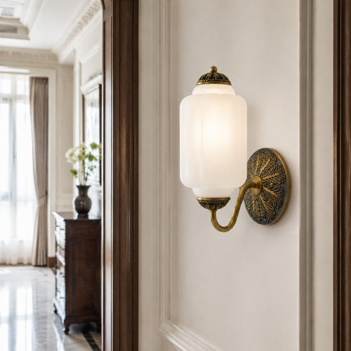 Ella Vintage Milk Glass Wall Sconce Light