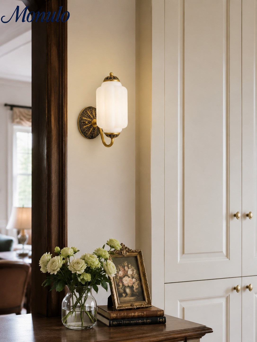 Ella Vintage Milk Glass Wall Sconce