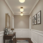 Odessa Solid Wood Semi-Flush Ceiling Light, lifestyle setting