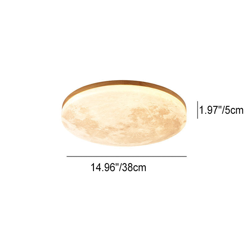 Sable Wood Flush Ceiling Light with Solid Trim