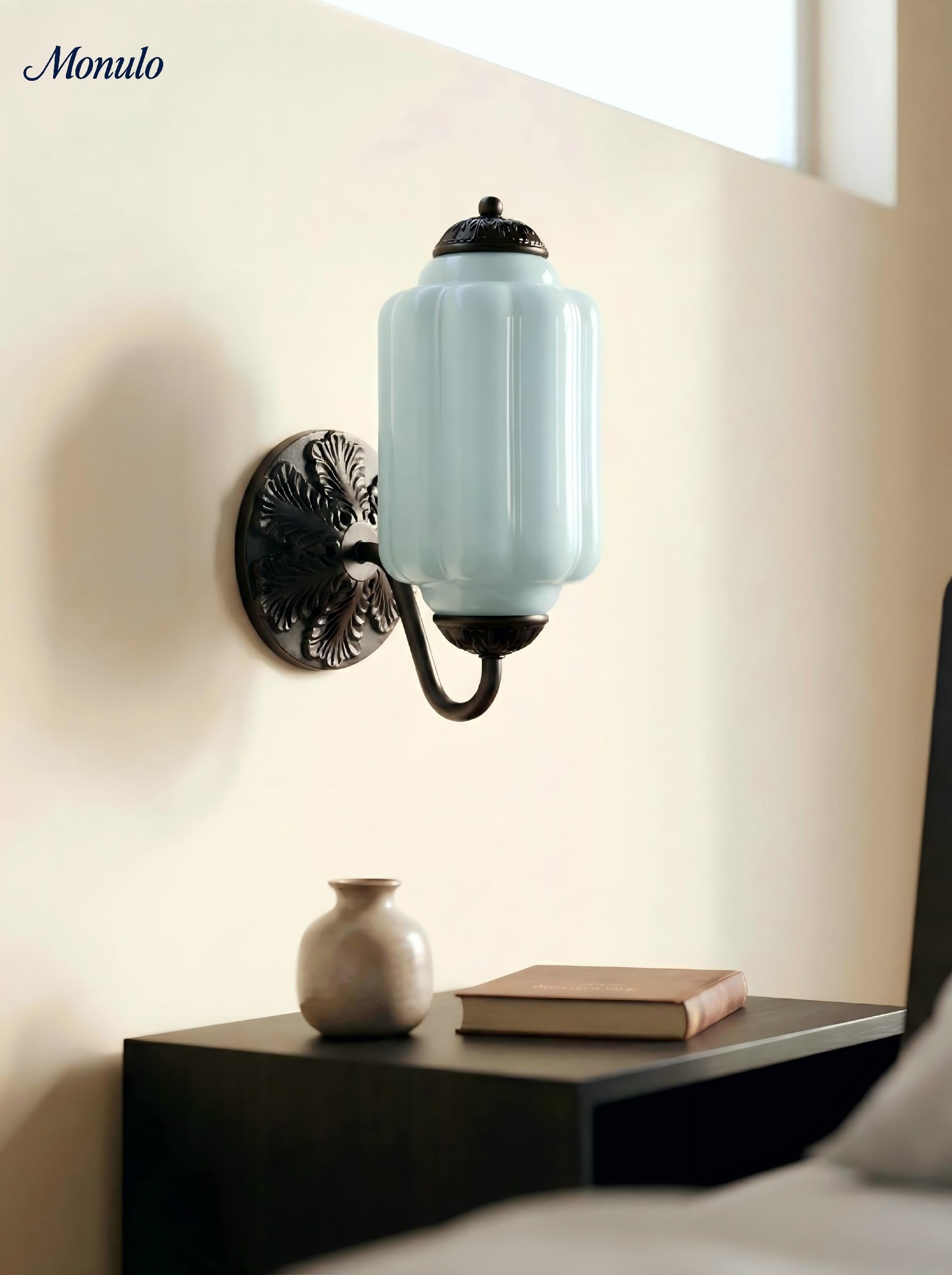 Ella Vintage Milk Glass Wall Sconce