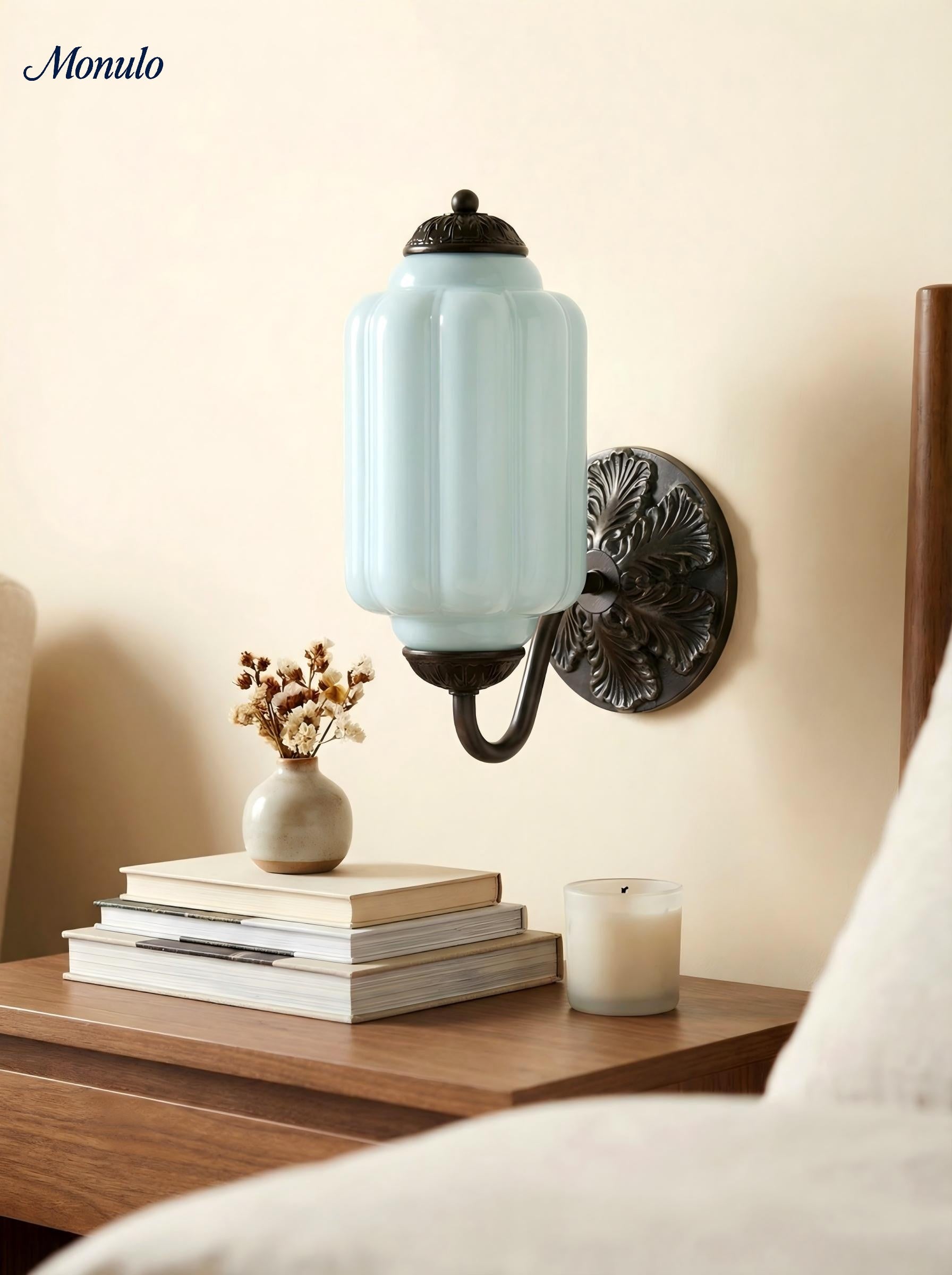 Ella Vintage Milk Glass Wall Sconce