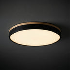 Aurelia Flush LED Ceiling Light with Wood Trim, detail view
