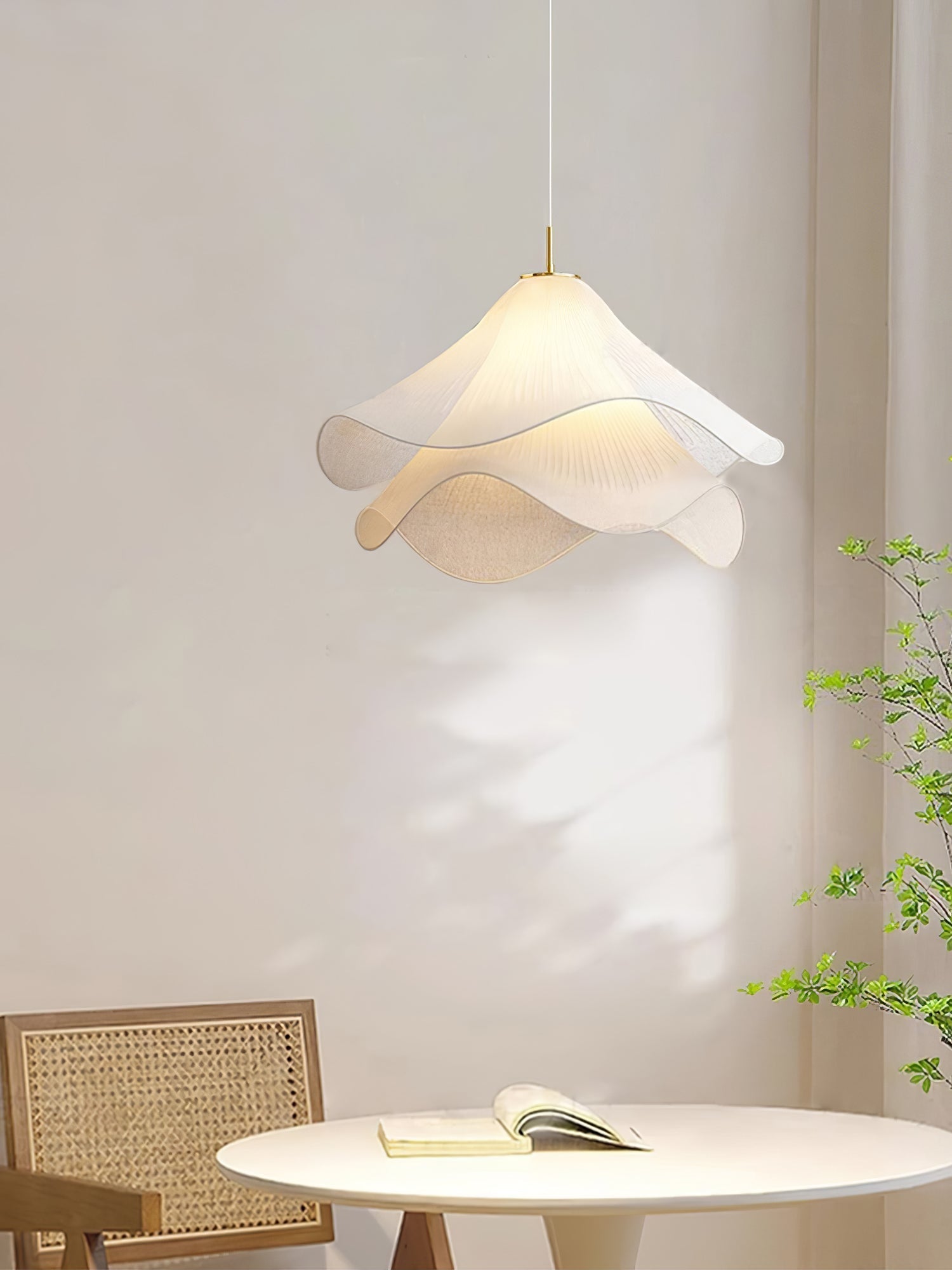Aria Ethereal Bloom Floral Fabric Pendant Light
