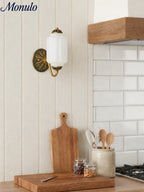 Ella Vintage Milk Glass Wall Sconce