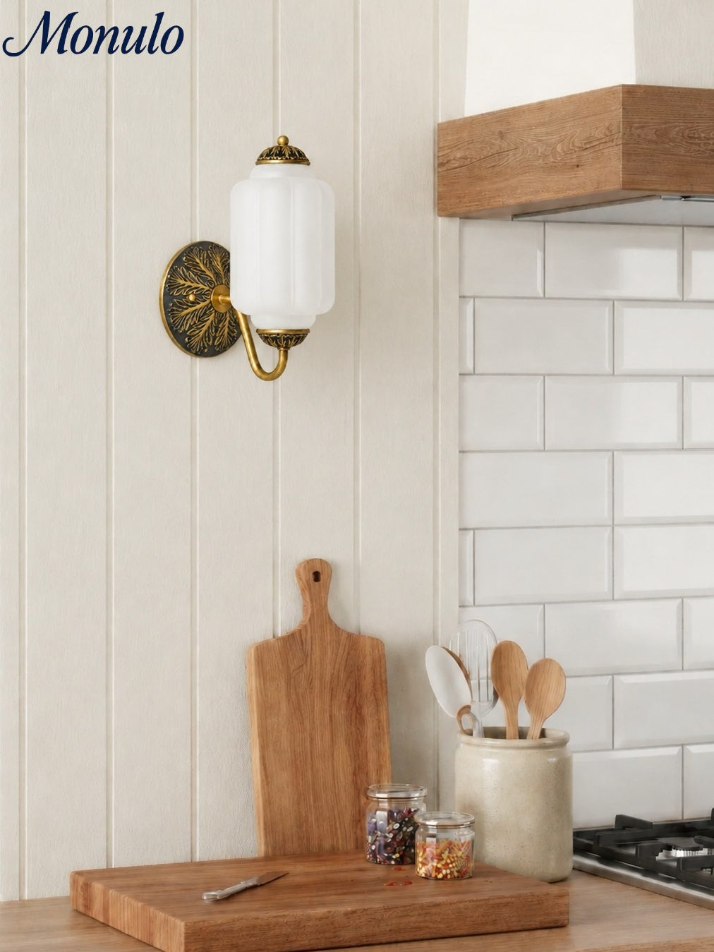 Ella Vintage Milk Glass Wall Sconce