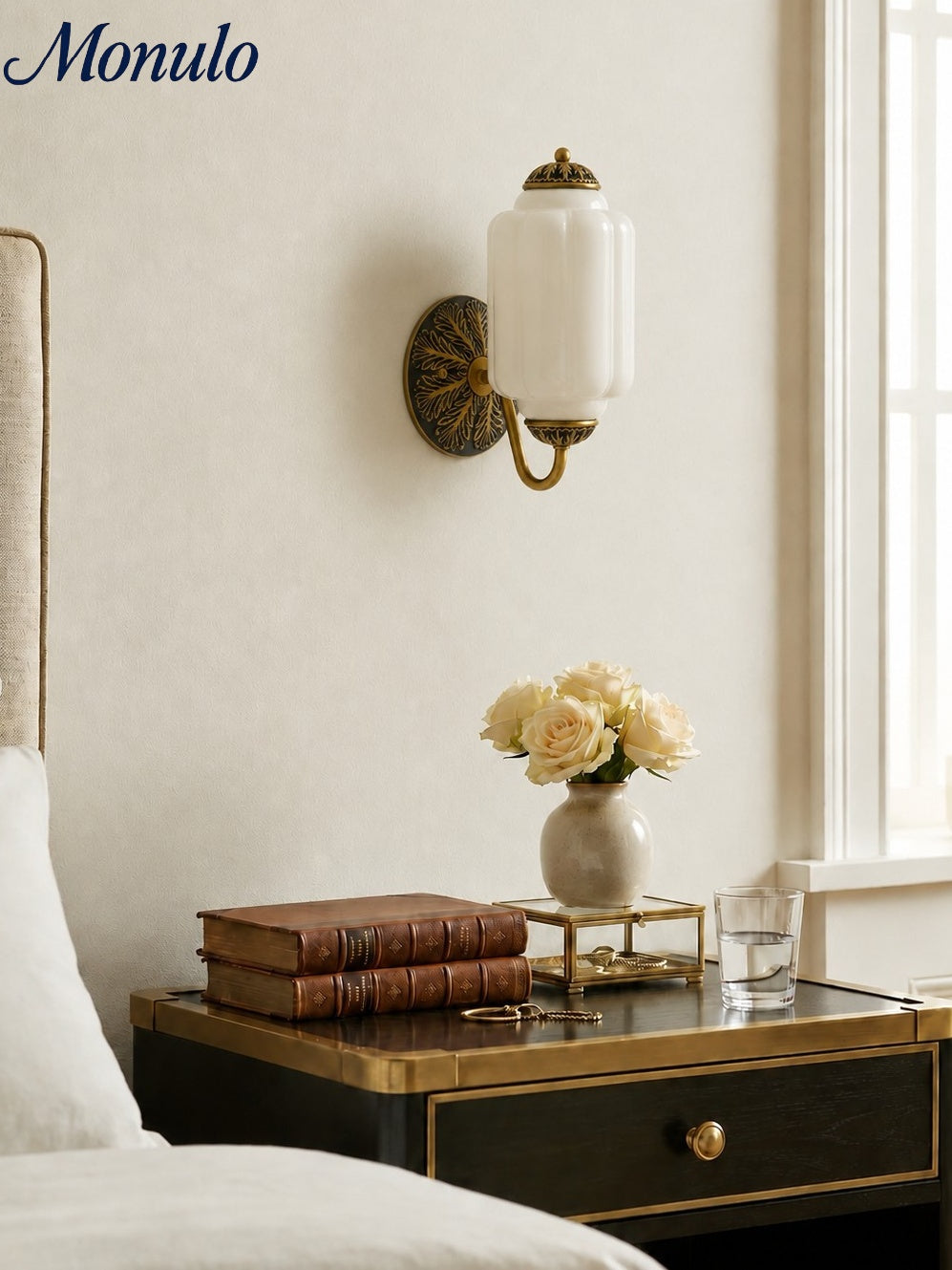Ella Vintage Milk Glass Wall Sconce