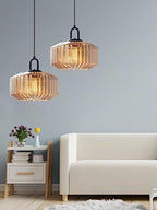 Riva Ribbed Glass Vintage Pendant Light