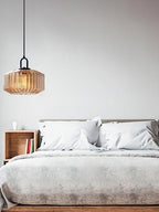 Riva Ribbed Glass Vintage Pendant Light