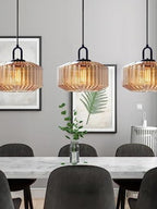 Riva Ribbed Glass Vintage Pendant Light