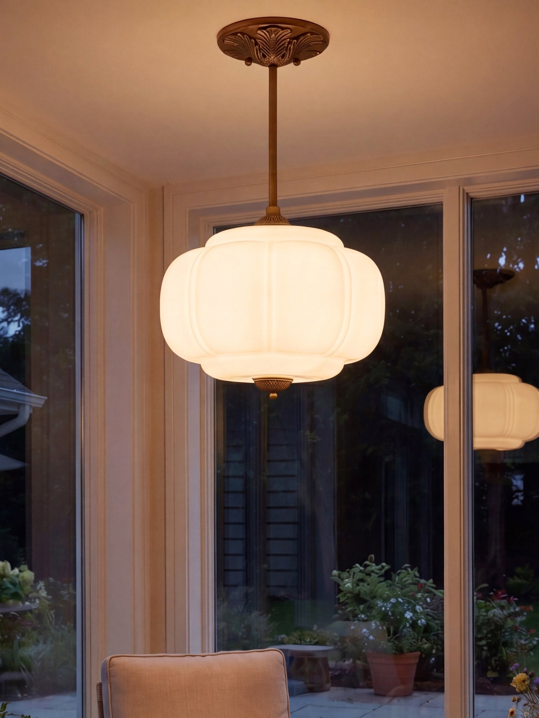 Ella Scallop Milk Glass Flush Mount Light