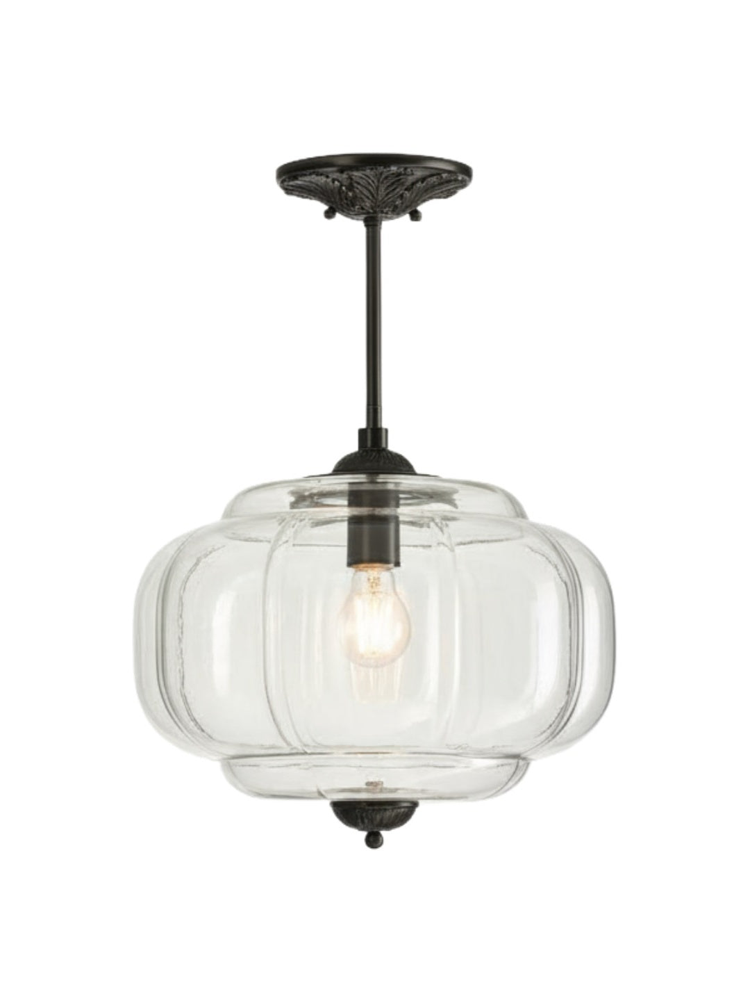 Ella Scallop Milk Glass Flush Mount Light