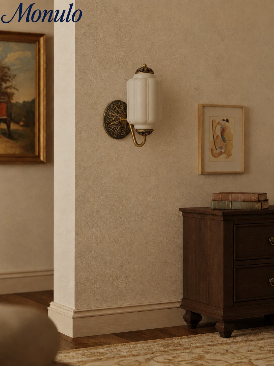 Ella Vintage Milk Glass Wall Sconce