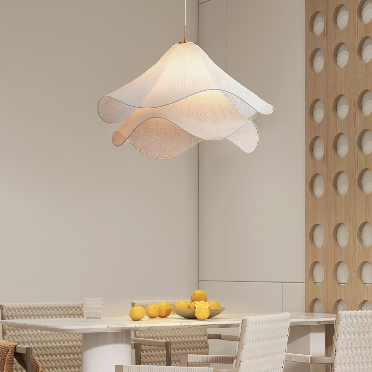 Aria Ethereal Bloom Floral Fabric Pendant Light