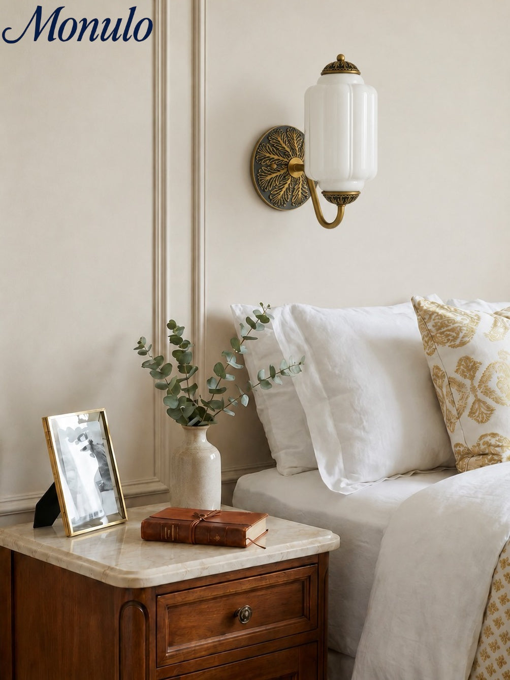 Ella Vintage Milk Glass Wall Sconce
