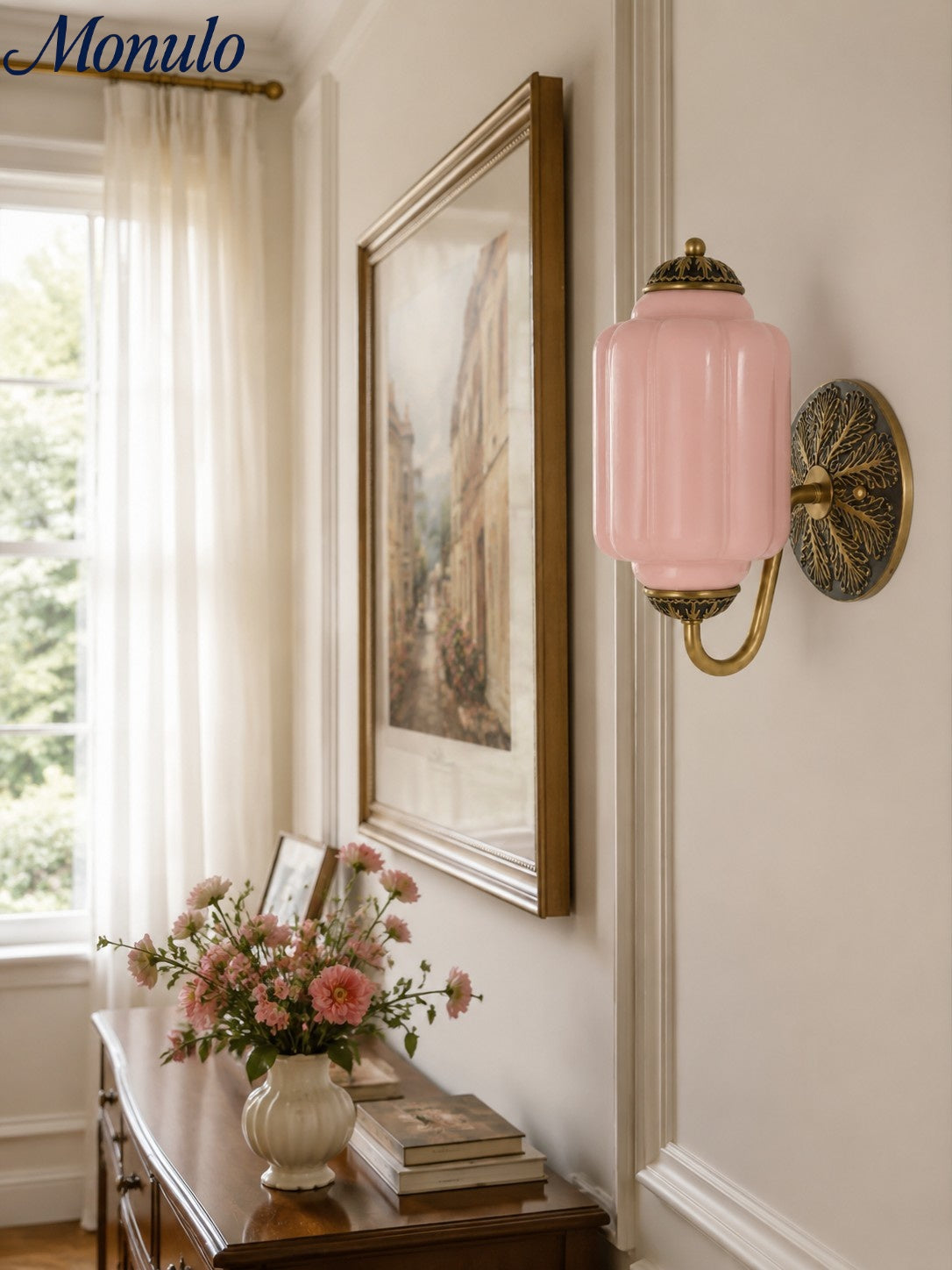 Ella Vintage Milk Glass Wall Sconce