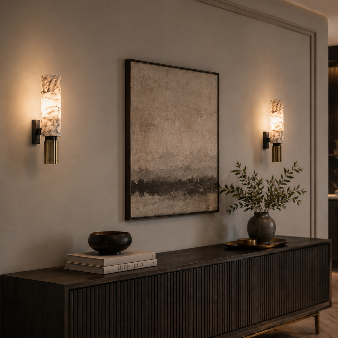 Lira Natural Marble Wall Light