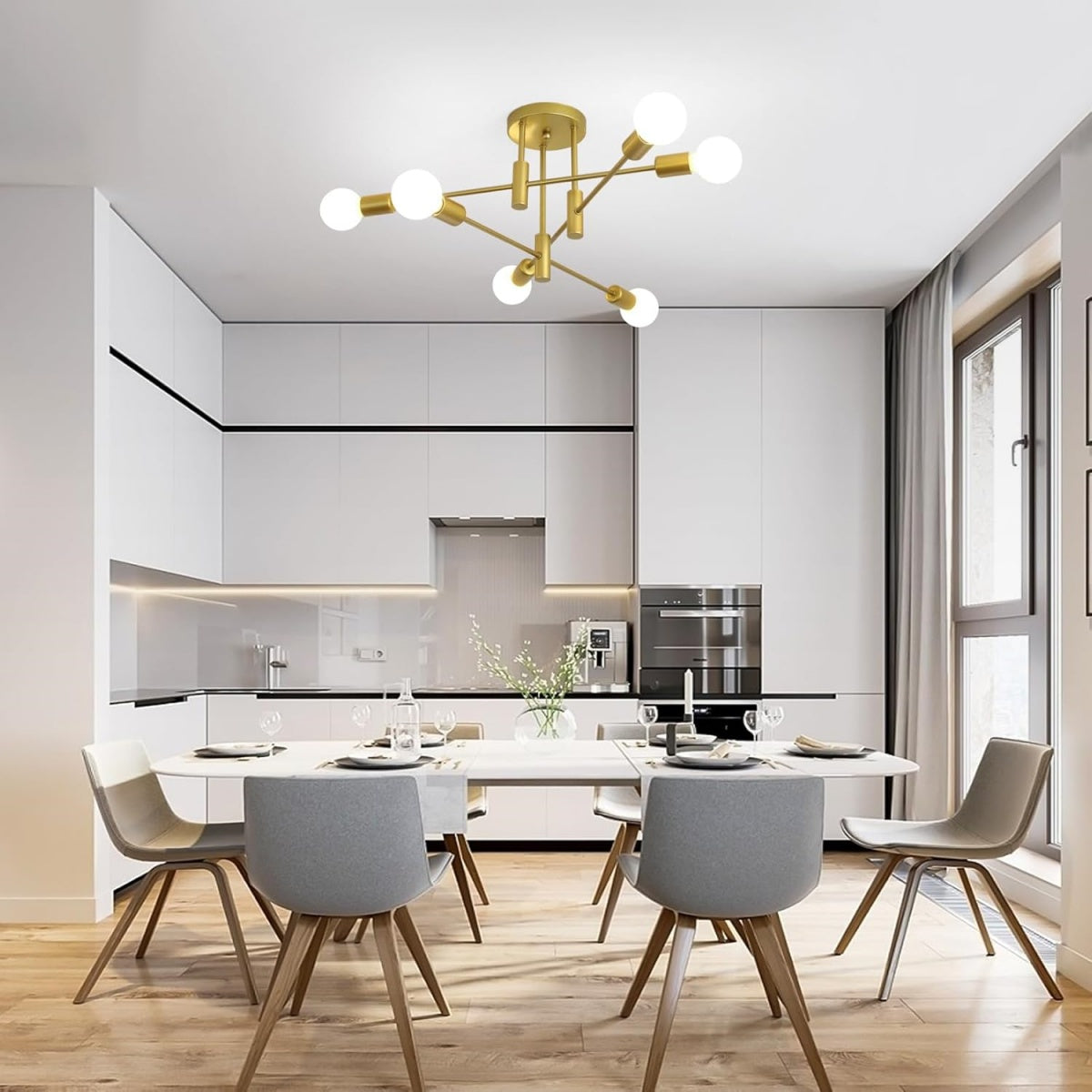 Tira Modern Nordic Black Multi-Light Ceiling Light