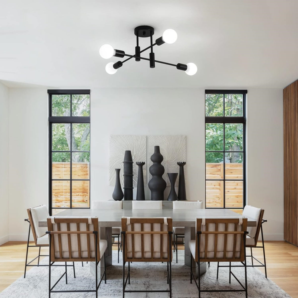 Tira Modern Nordic Black Multi-Light Ceiling Light