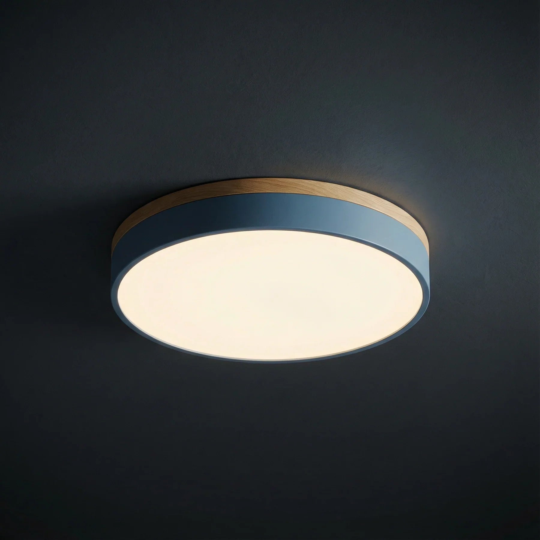 Aurelia Flush LED Ceiling Light with Wood Trim, size comparison