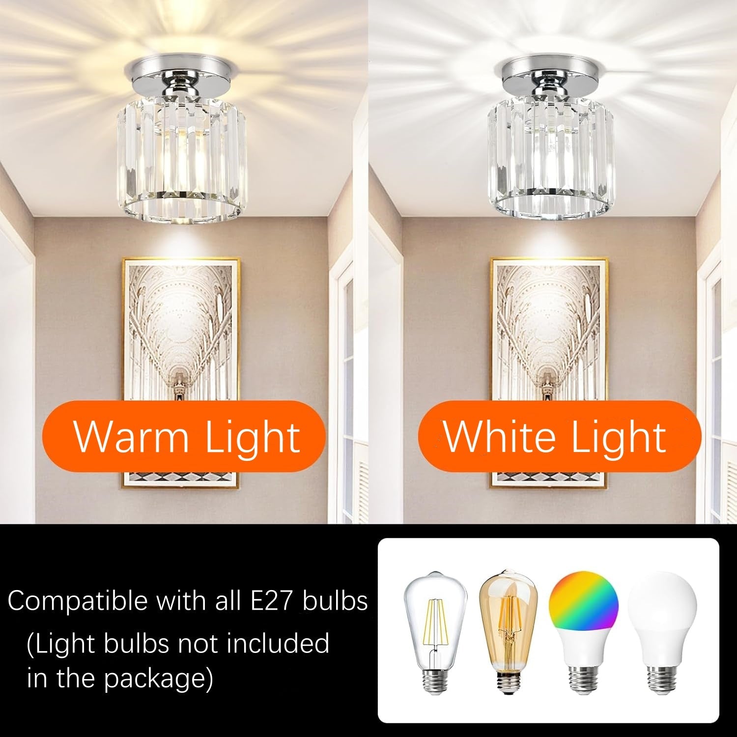 Lara Modern Crystal Flush Mount Ceiling Light