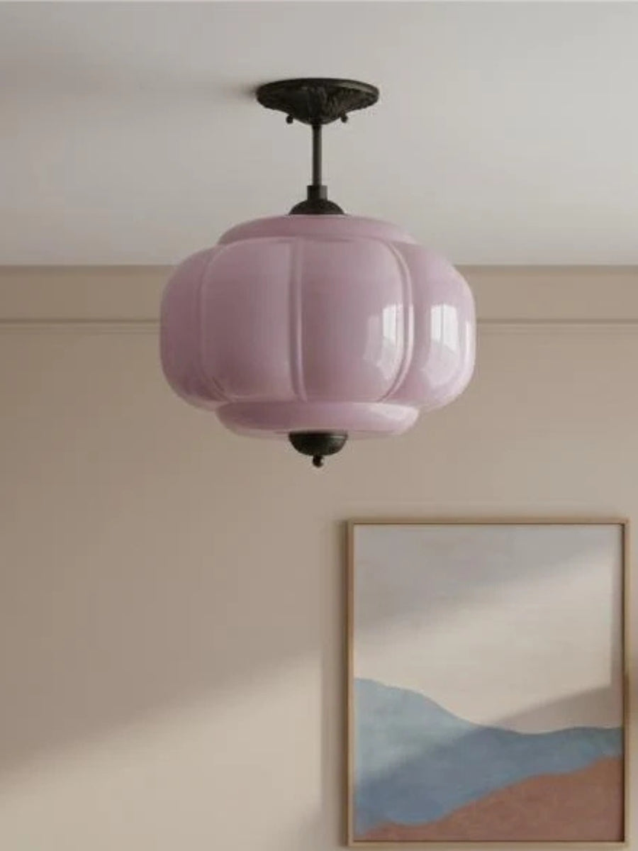Ella Scallop Milk Glass Flush Mount Light
