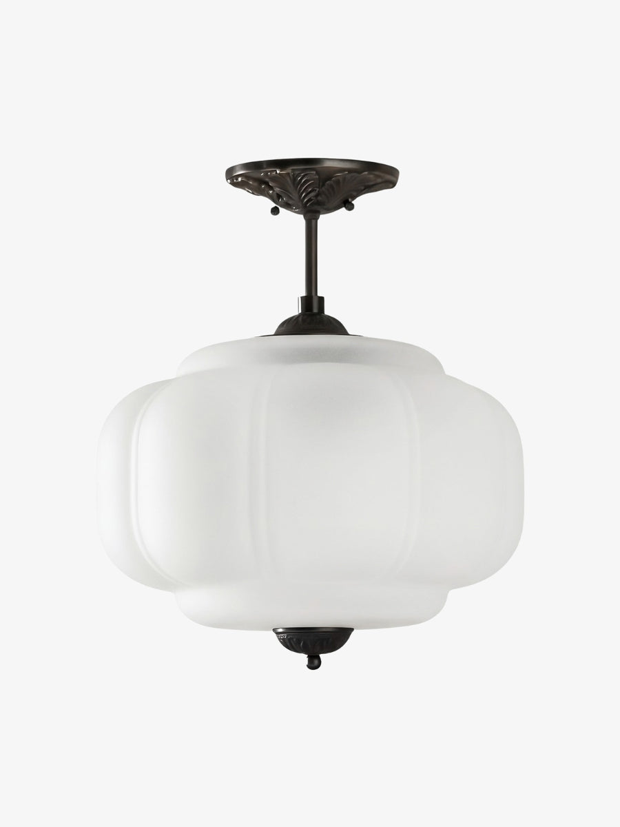 Ella Scallop Milk Glass Flush Mount Light