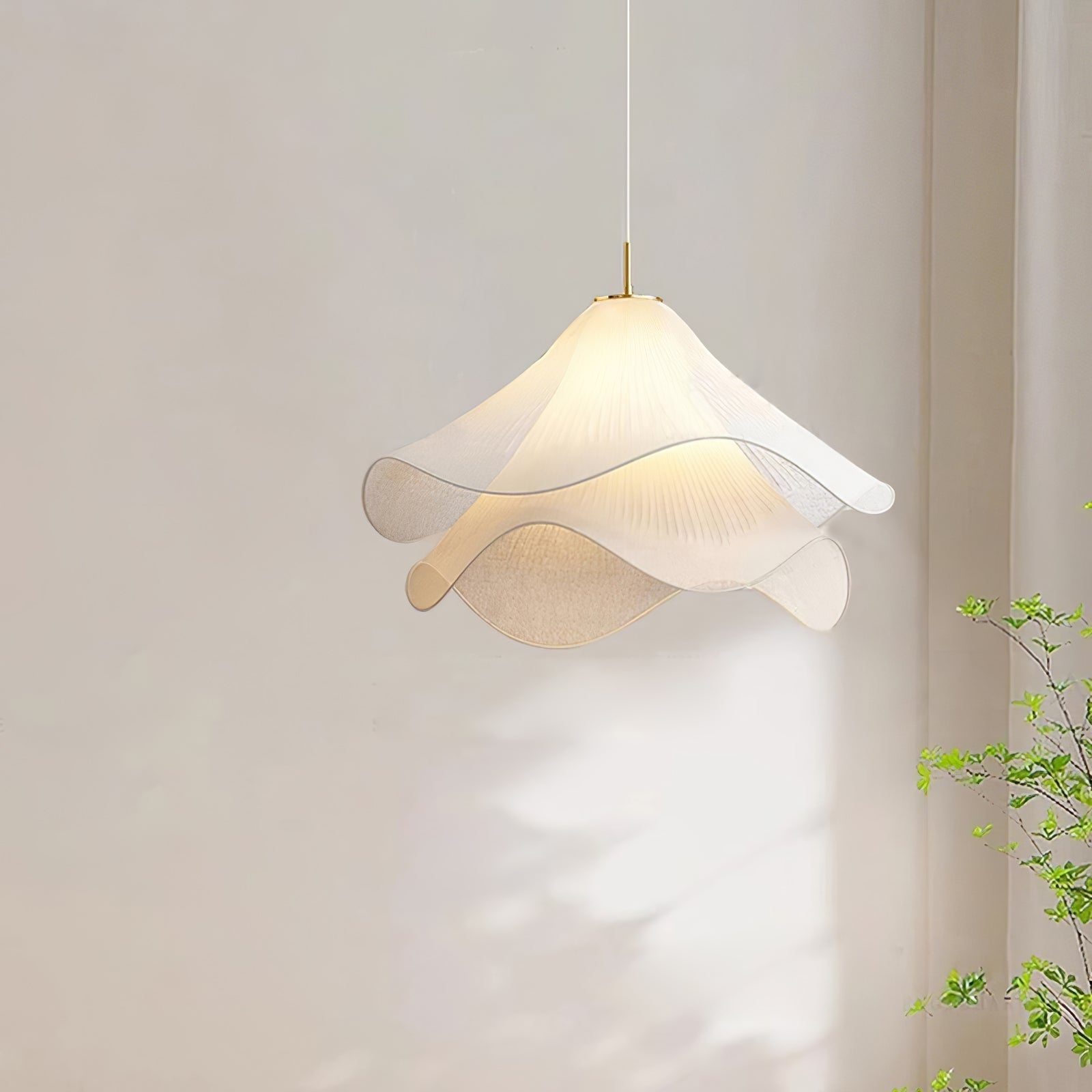 Aria Ethereal Bloom Floral Fabric Pendant Light