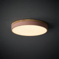 Aurelia Flush LED Ceiling Light with Wood Trim, front view