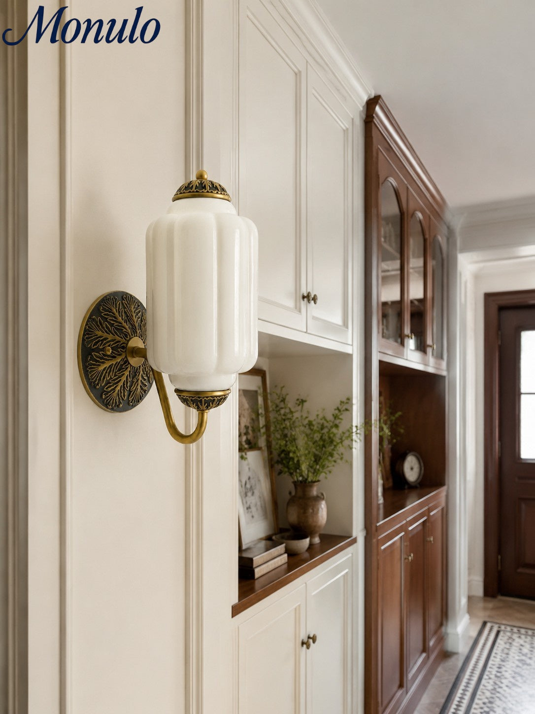 Ella Vintage Milk Glass Wall Sconce