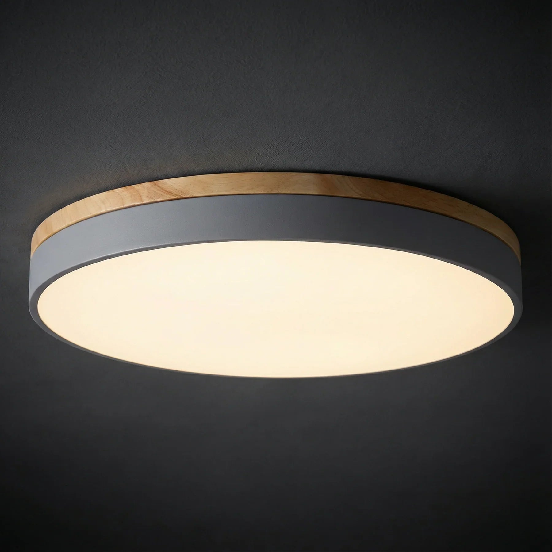 Marlowe Flush LED Ceiling Light with Wood Trim