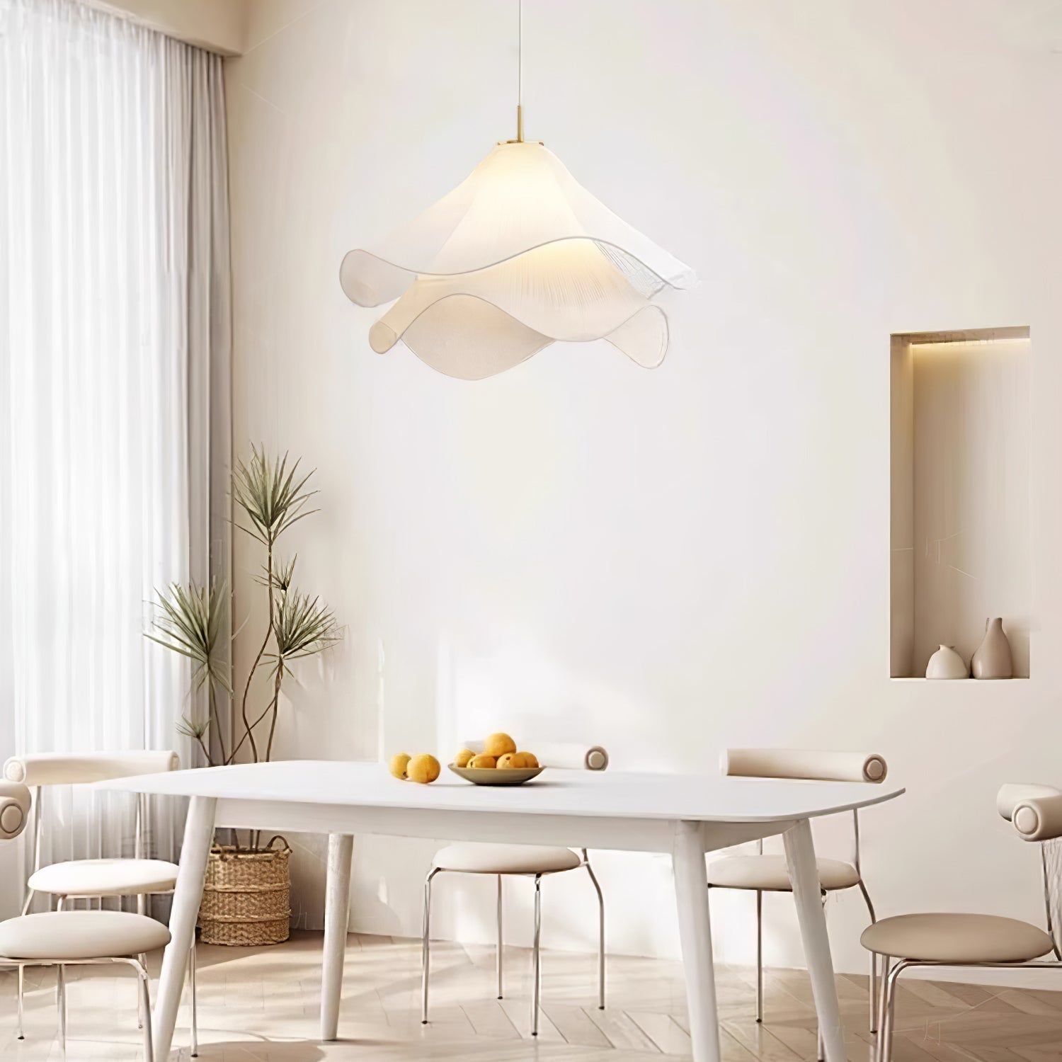 Aria Ethereal Bloom Floral Fabric Pendant Light