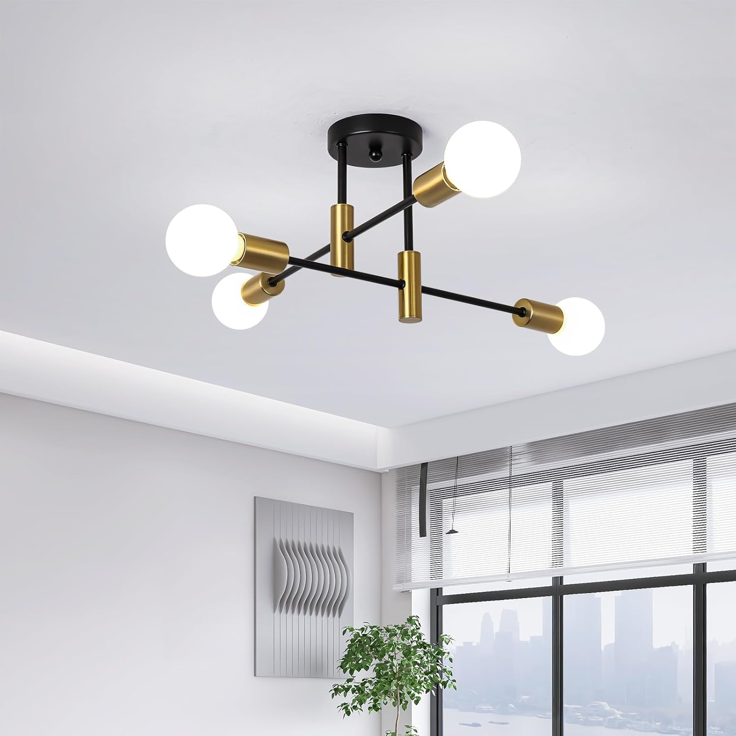 Tira Modern Nordic Black Multi-Light Ceiling Light