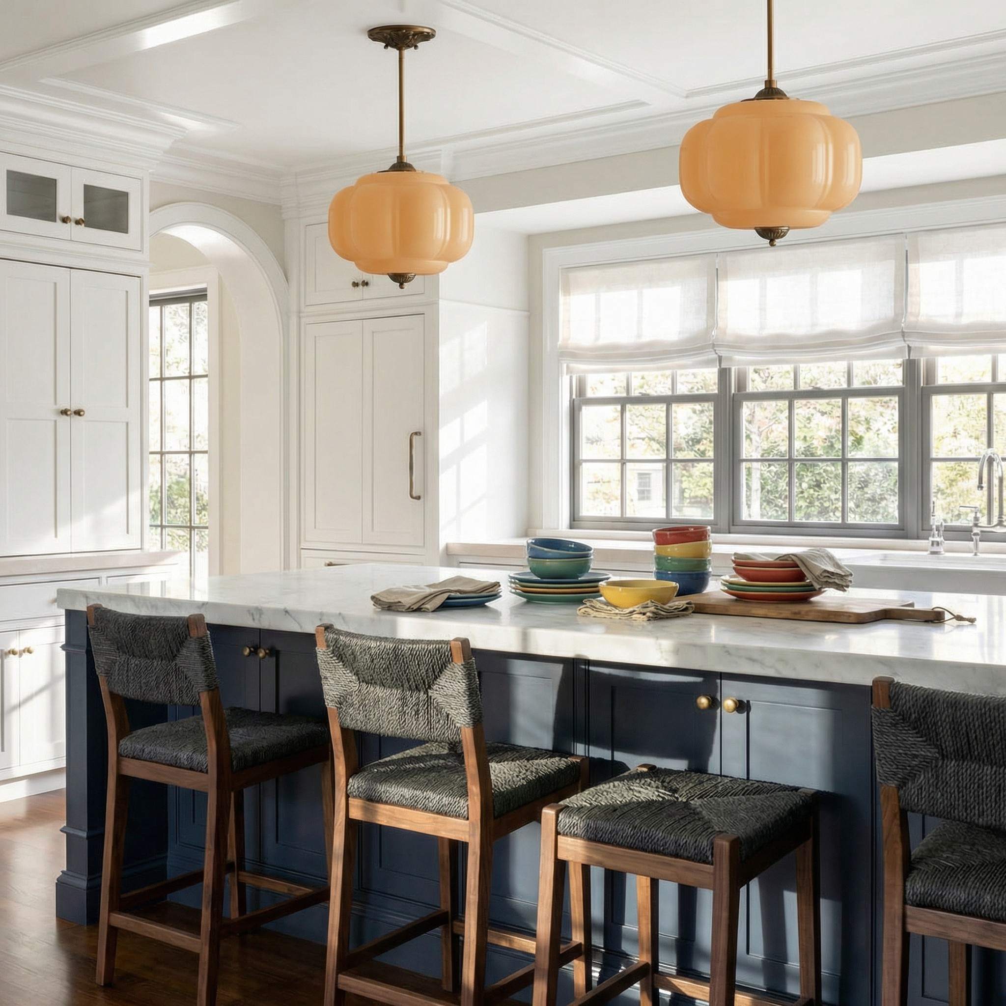 Ella Scallop Milk Glass Flush Mount Light