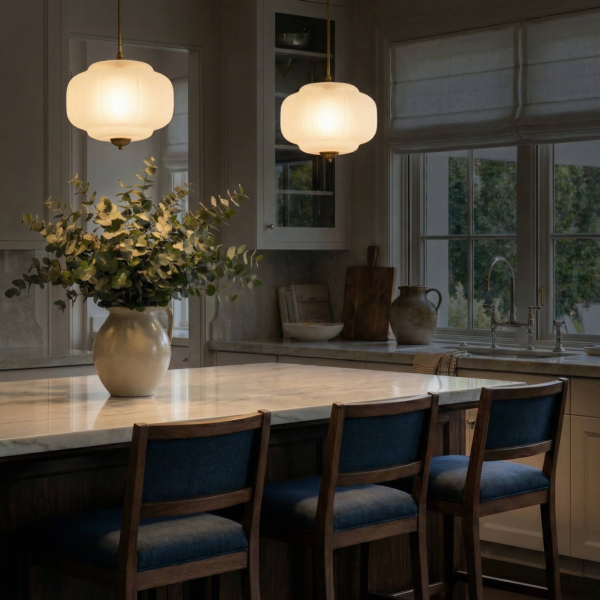 Ella Scallop Milk Glass Flush Mount Light