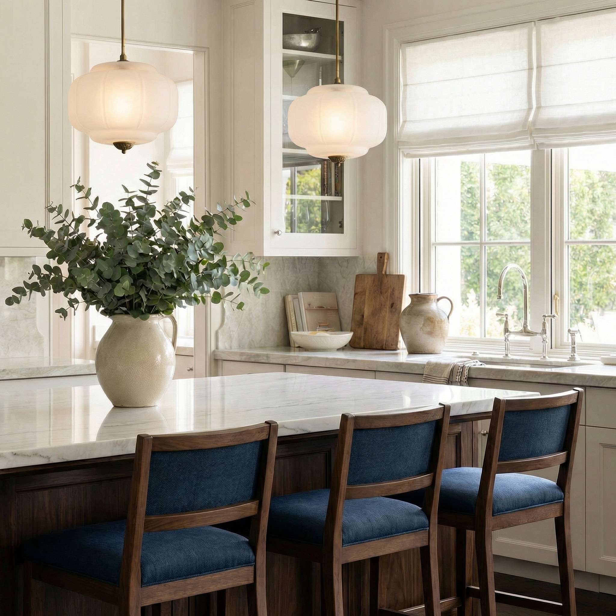 Ella Scallop Milk Glass Flush Mount Light