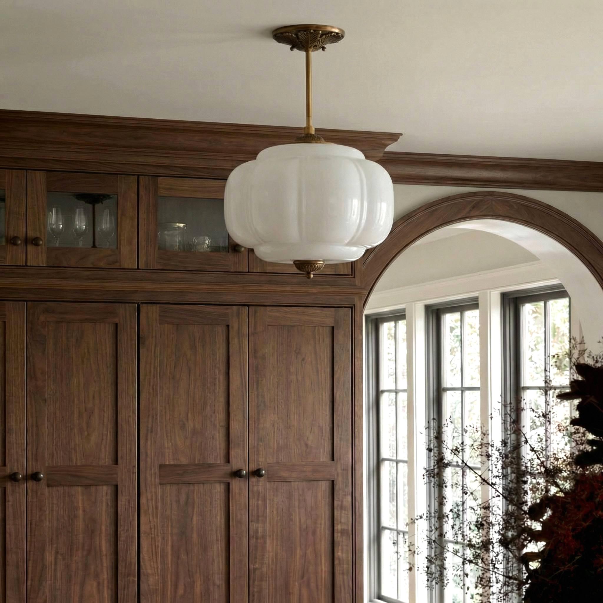 Ella Scallop Milk Glass Flush Mount Light