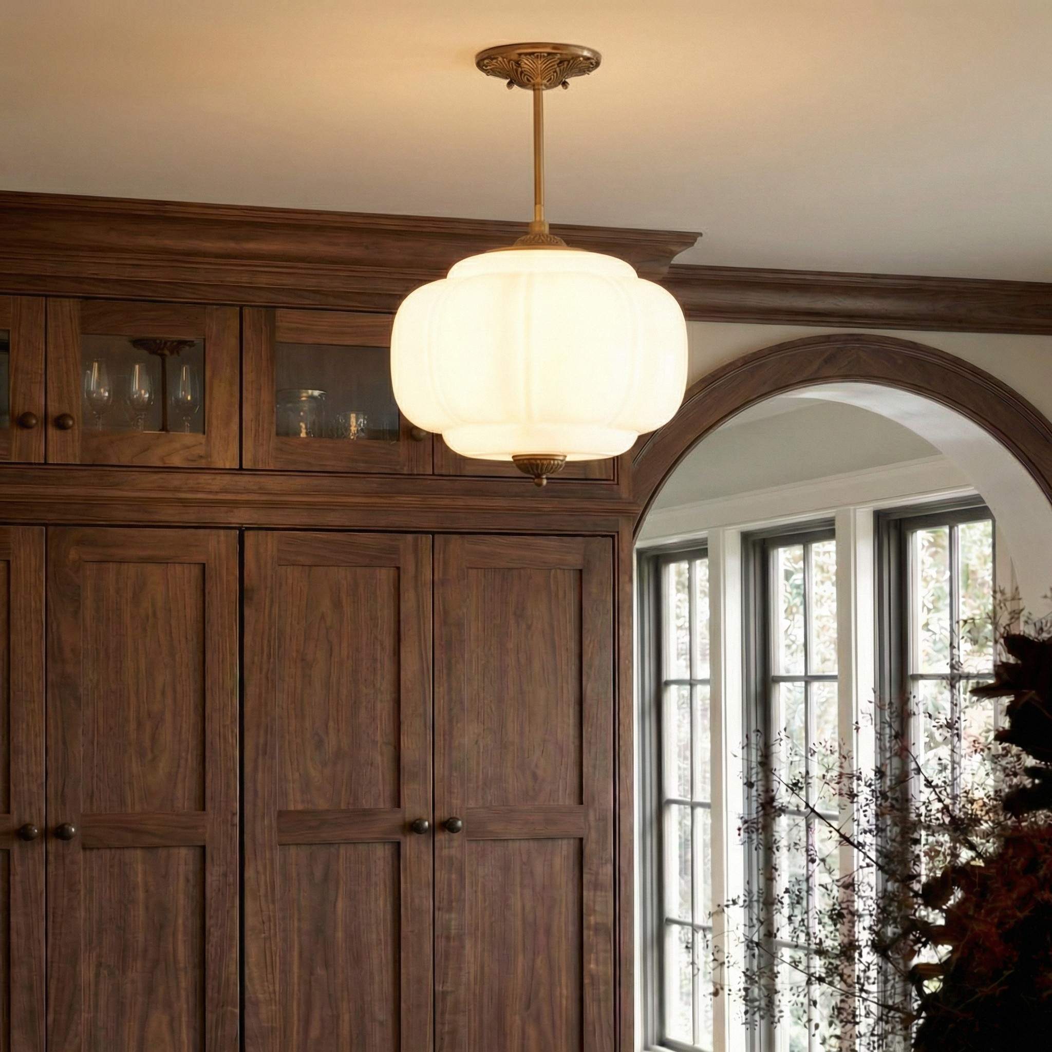 Ella Scallop Milk Glass Flush Mount Light