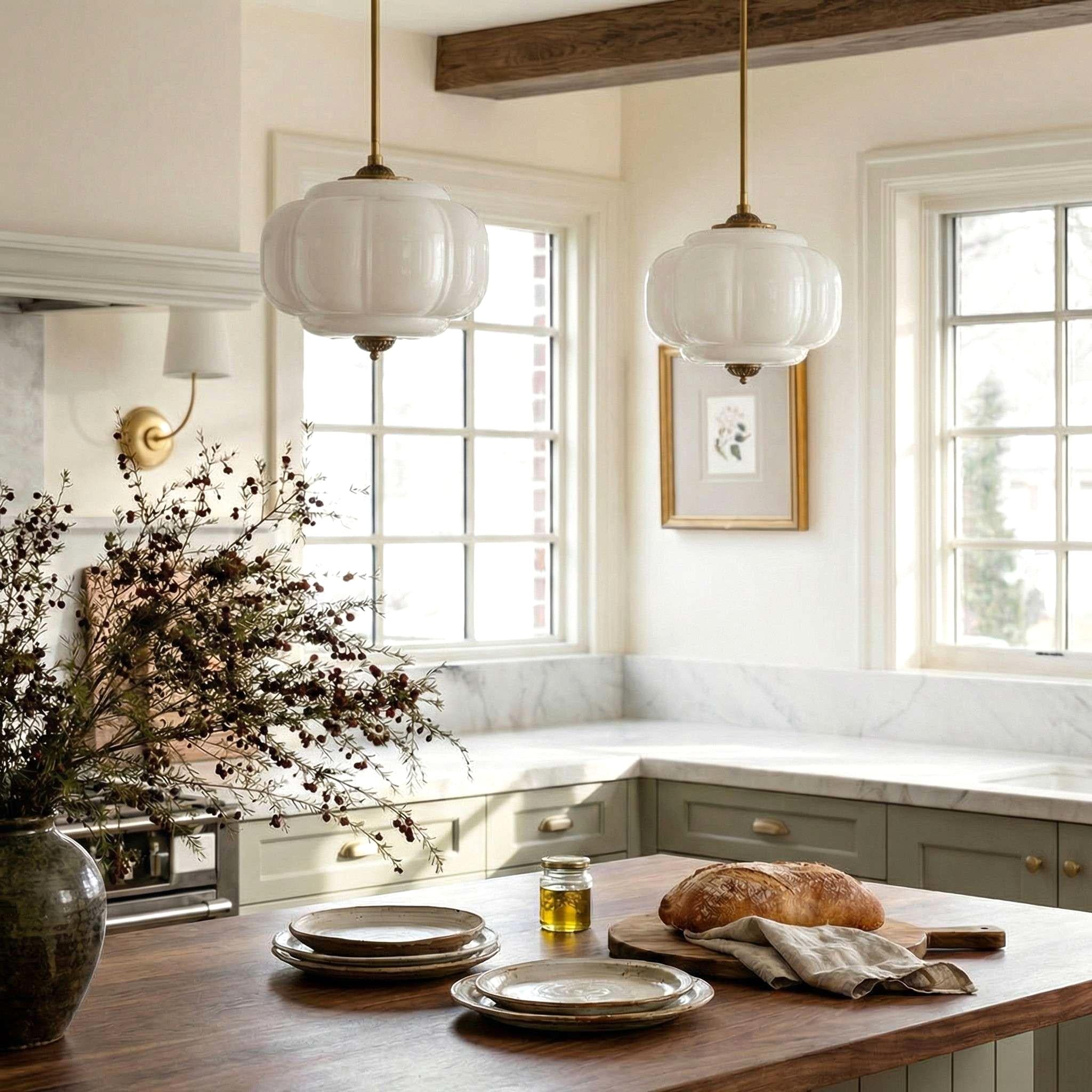 Ella Scallop Milk Glass Flush Mount Light