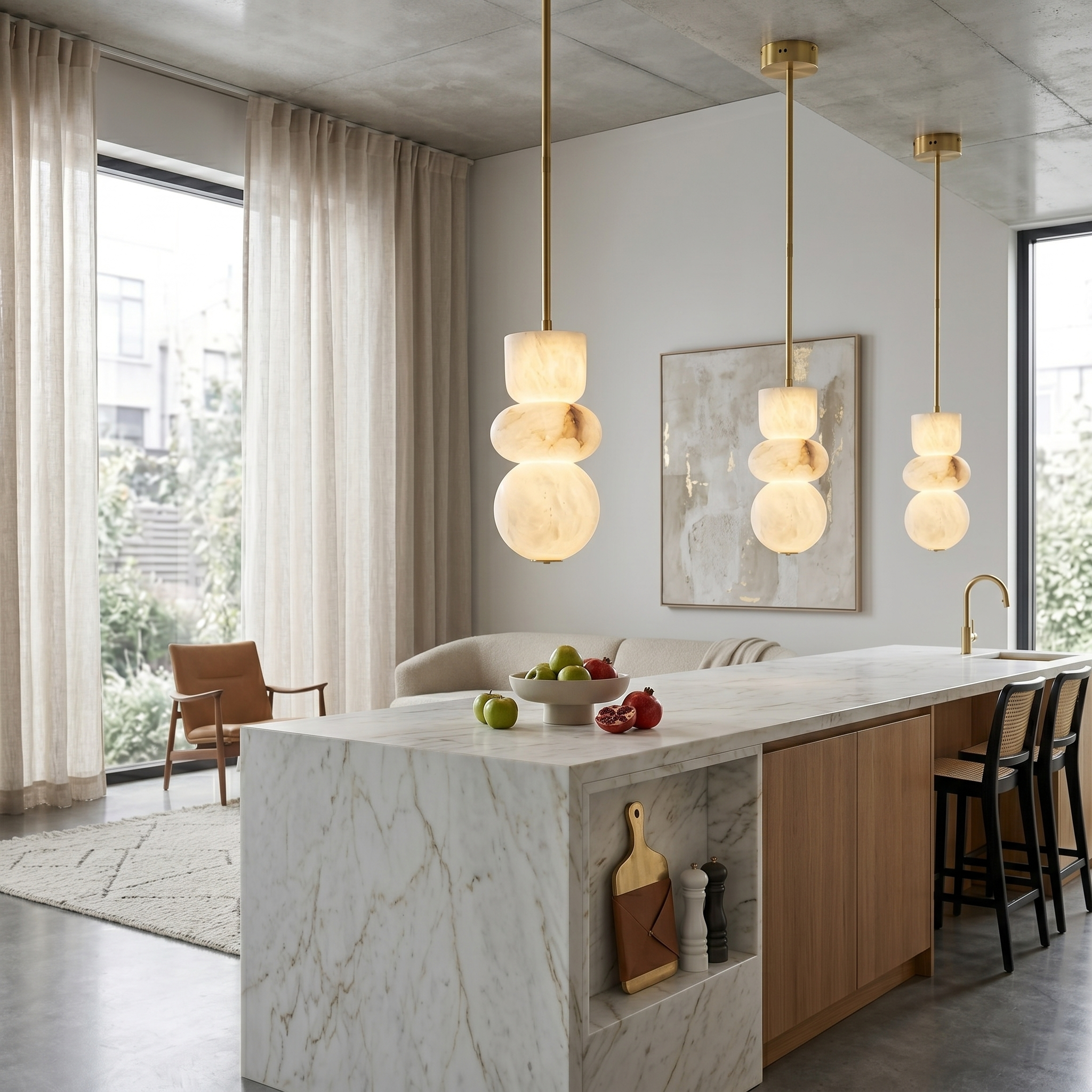 Savana Alabaster Totem Pendant Lamp