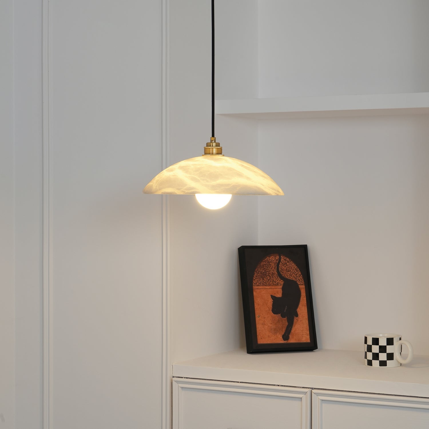 Savana Alabaster Dome Pendant Light
